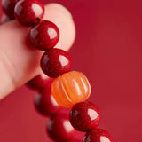 Cinnabar Bracelet Women's Pumpkin Agate Transfer Bead Bracelet Zodiac Year Gift