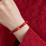 Cinnabar Bracelet Women's Pumpkin Agate Transfer Bead Bracelet Zodiac Year Gift