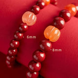 Cinnabar Bracelet Women's Pumpkin Agate Transfer Bead Bracelet Zodiac Year Gift