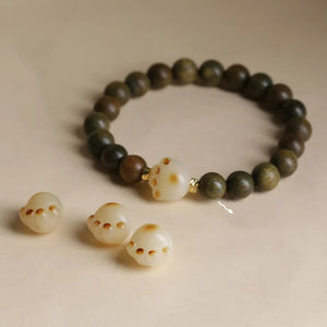 Green Sandalwood Bracelet Female White Jade Bodhi Bracelet Sandalwood Cat Claw Cat Jewelry New Chinese Style Bracelet