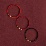 Six Character Mantra Red Rope Bracelet Women's Gold Transfer Bead Bracelet Zodiac Year Gift