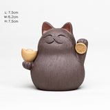 Purple Clay Cute Lucky Cat Tea Pet Handmade Mascot Tea Play Tea Ceremony Small Ornament