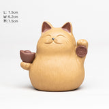 Purple Clay Cute Lucky Cat Tea Pet Handmade Mascot Tea Play Tea Ceremony Small Ornament