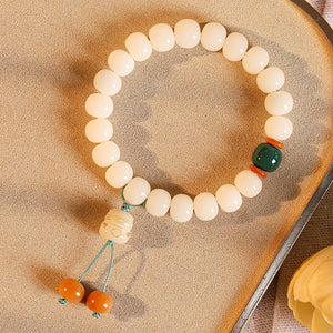 Cat Claw White Jade Bodhi Root Bracelet Buddha Bead Prayer Bead Bodhi Seeds Cultural Play Bracelet