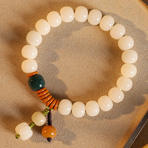 Cat Claw White Jade Bodhi Root Bracelet Buddha Bead Prayer Bead Bodhi Seeds Cultural Play Bracelet