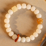 Cat Claw White Jade Bodhi Root Bracelet Buddha Bead Prayer Bead Bodhi Seeds Cultural Play Bracelet