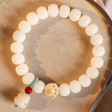 Cat Claw White Jade Bodhi Root Bracelet Buddha Bead Prayer Bead Bodhi Seeds Cultural Play Bracelet