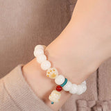 Cat Claw White Jade Bodhi Root Bracelet Buddha Bead Prayer Bead Bodhi Seeds Cultural Play Bracelet