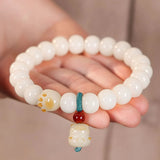 Cat Claw White Jade Bodhi Root Bracelet Buddha Bead Prayer Bead Bodhi Seeds Cultural Play Bracelet