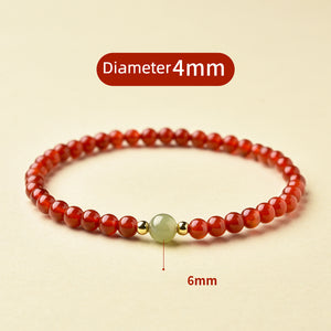 Natural Red Agate Hetian Jade Bracelet For Men And Women Light Luxury And Exquisite Jade Crystal Beads Bracelet