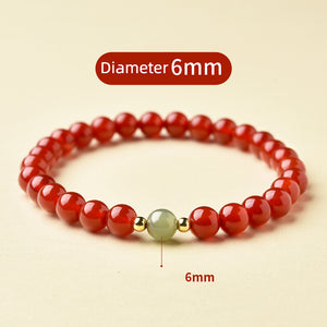 Natural Red Agate Hetian Jade Bracelet For Men And Women Light Luxury And Exquisite Jade Crystal Beads Bracelet