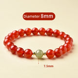 Natural Red Agate Hetian Jade Bracelet For Men And Women Light Luxury And Exquisite Jade Crystal Beads Bracelet