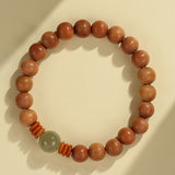 Natural Old Peach Wood Couple Exquisite-Bracelet Original Zodiac Year Buddha Bead Bracelet