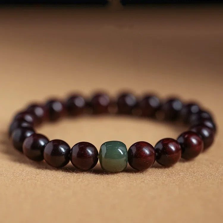 Natural Small Leaf Red Sandalwood Bracelets For Men And Women Sandalwood Buddha Beads Phoebe Bracelets Hetian Jade Ornaments